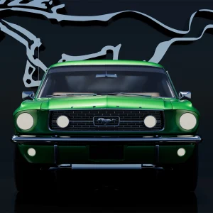 concept art 3D de la Ford Mustang Fastback 1967