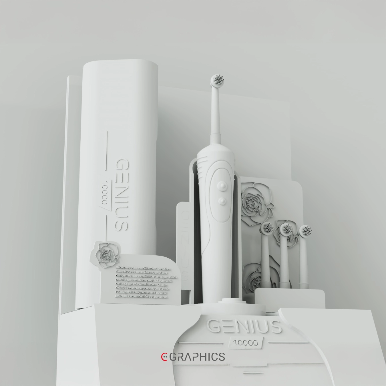 Brosse à dents électrique 3D – Rendue en haute qualité pour illustrer vos projets et campagnes 3D