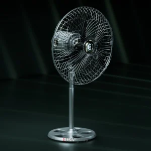 Rendu 3D d’un ventilateur stylisé – idéal pour démontrer des compétences en modélisation et éclairage réaliste.