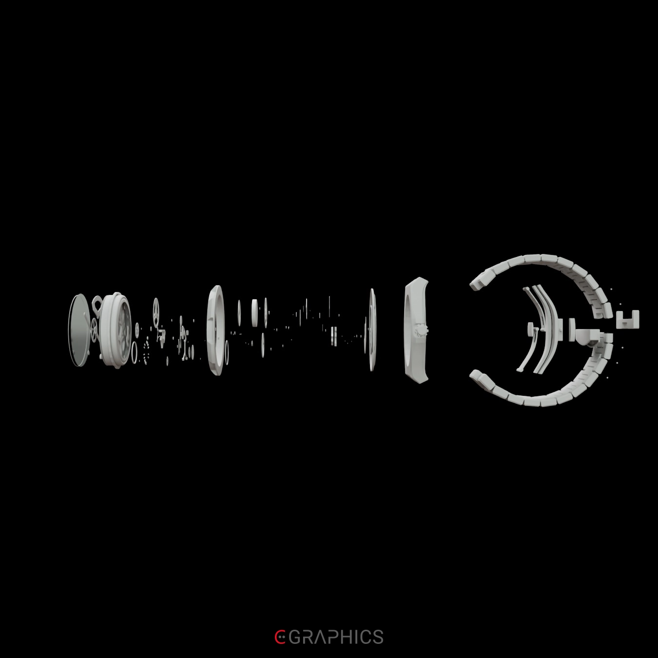 Rendu 3D d’une montre de luxe sans texture