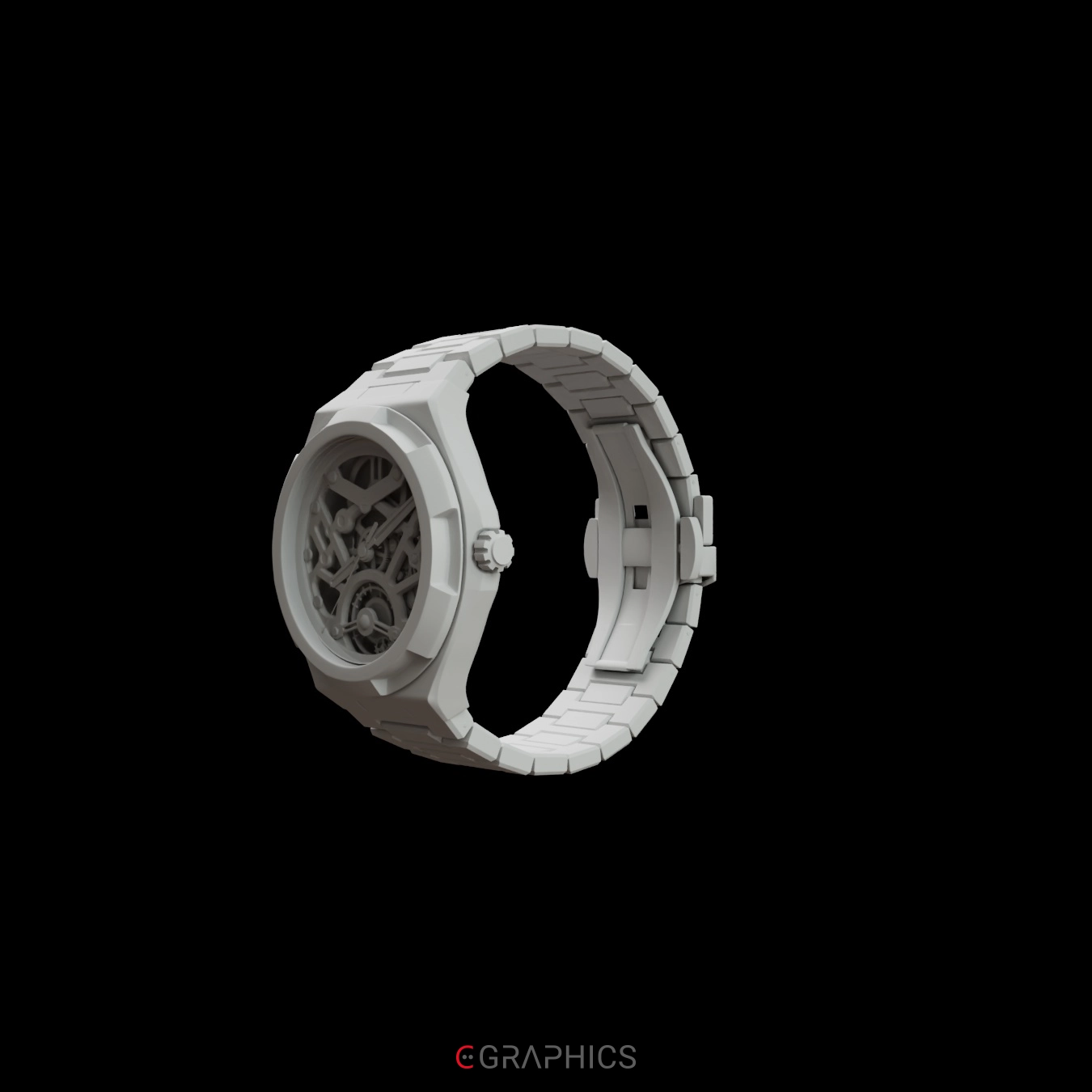 Visualisation 3D d’une montre haut de gamme sans texture