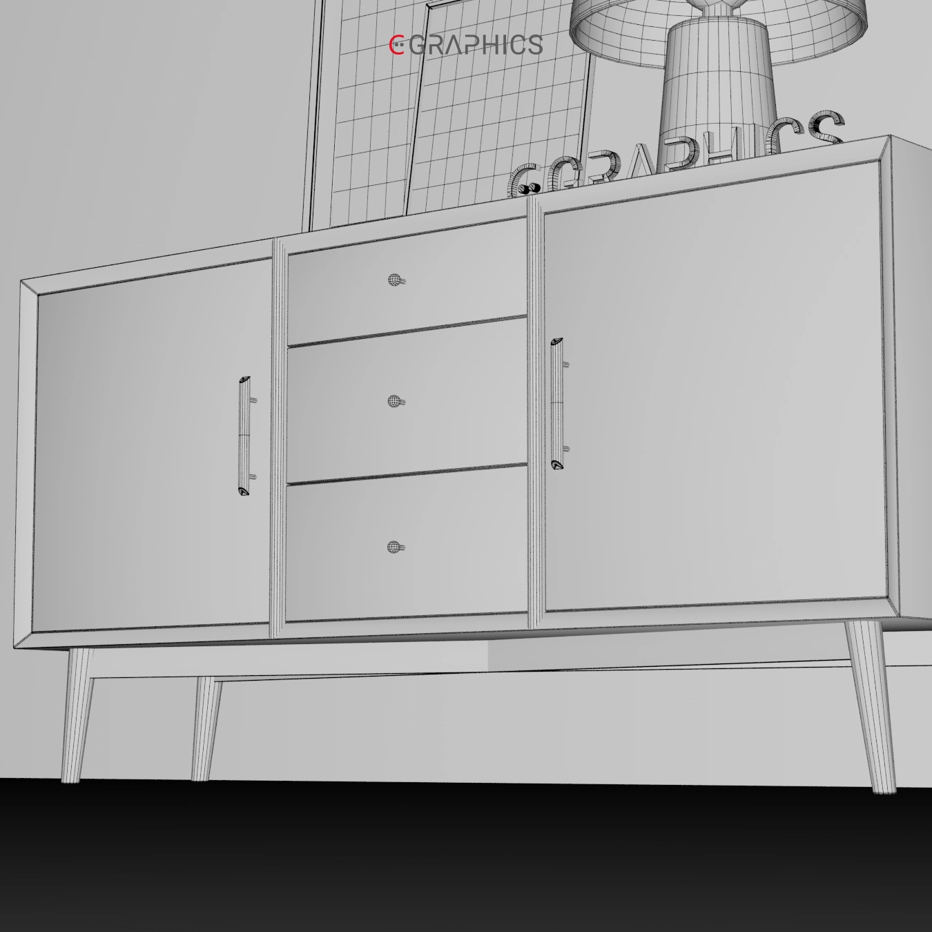 Vue filaire architecture intérieure