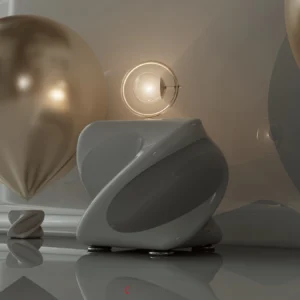 Ambiance cocooning éclairage chaud rendu 3D.