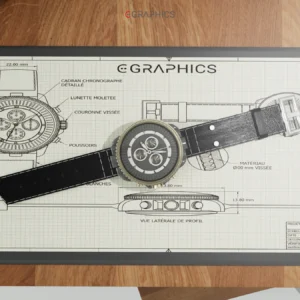 Montre 3D texture cuir grainé