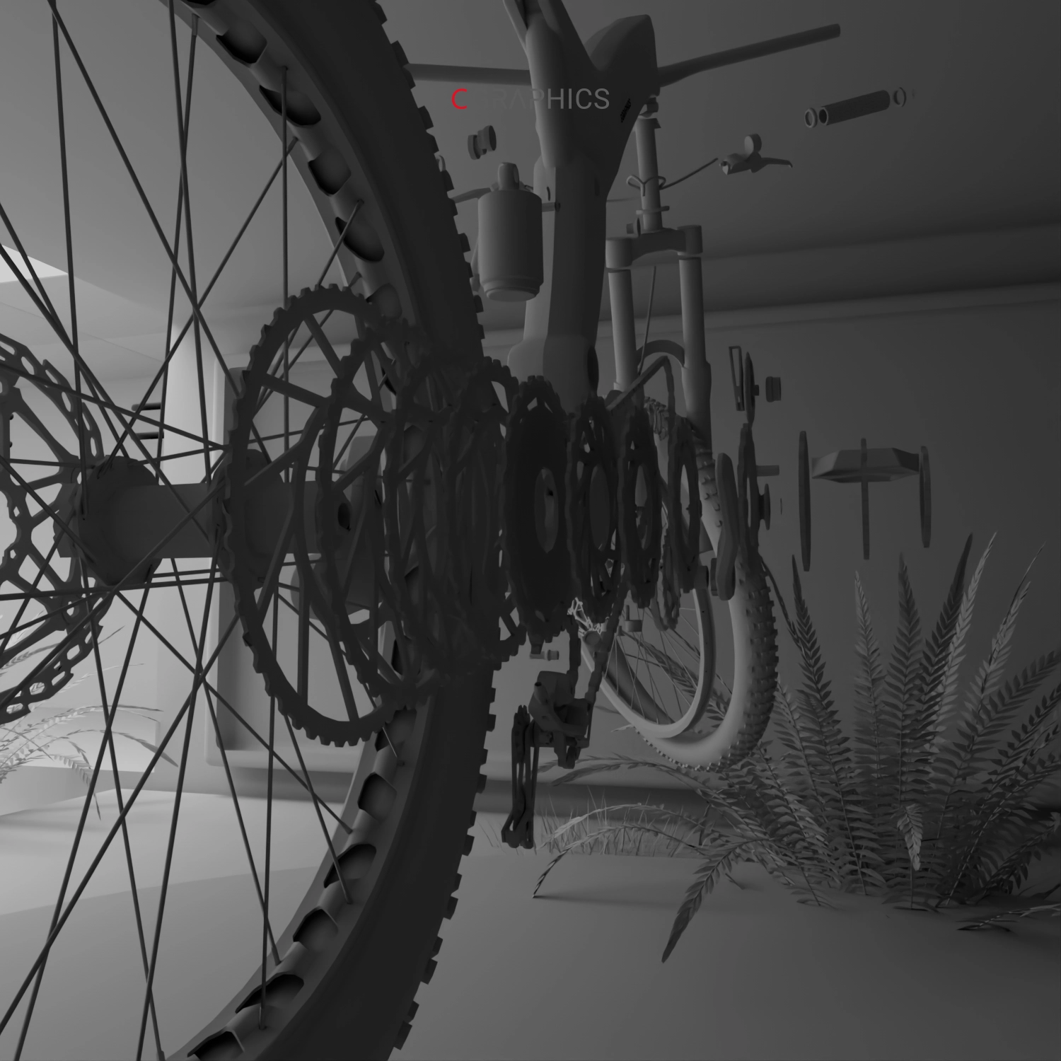 Pédalier VTT modélisé