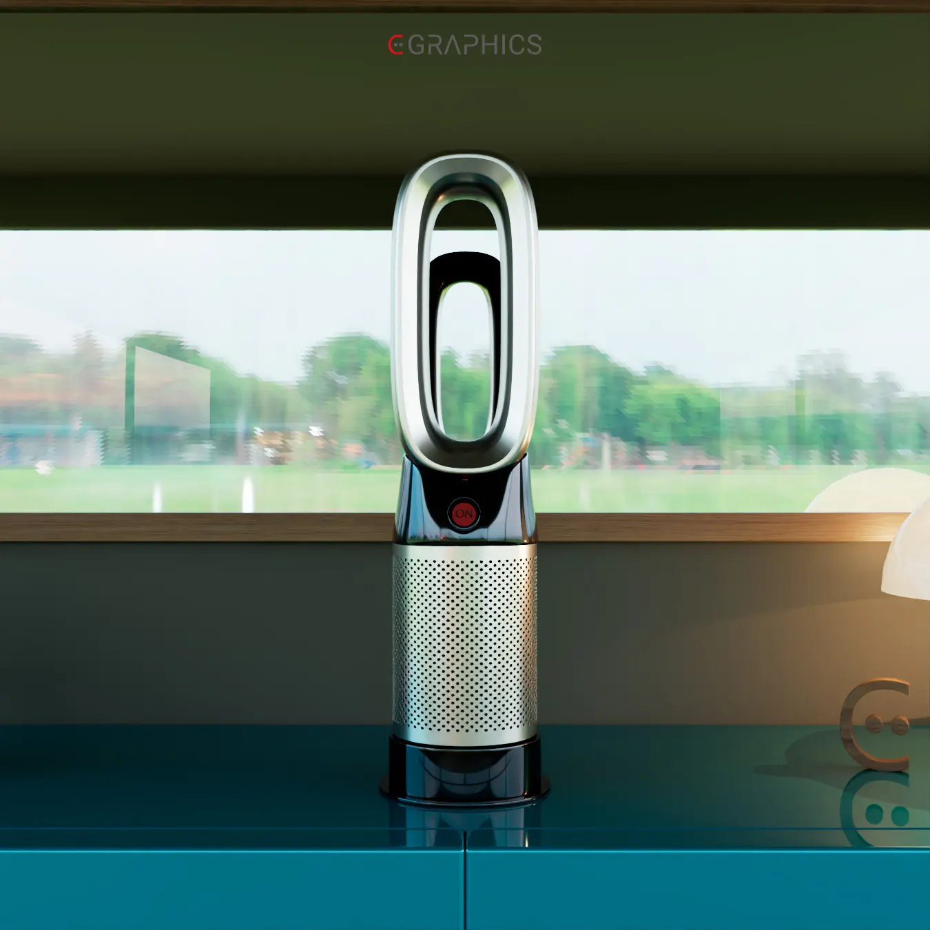 Bureau en laque bleue brillante