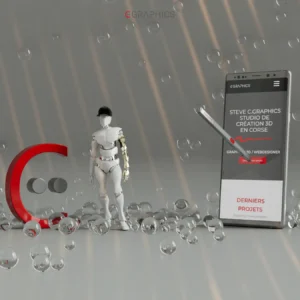 Robot androïde en plastique blanc brillant