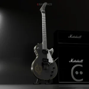 Rendu haute définition guitare électrique.