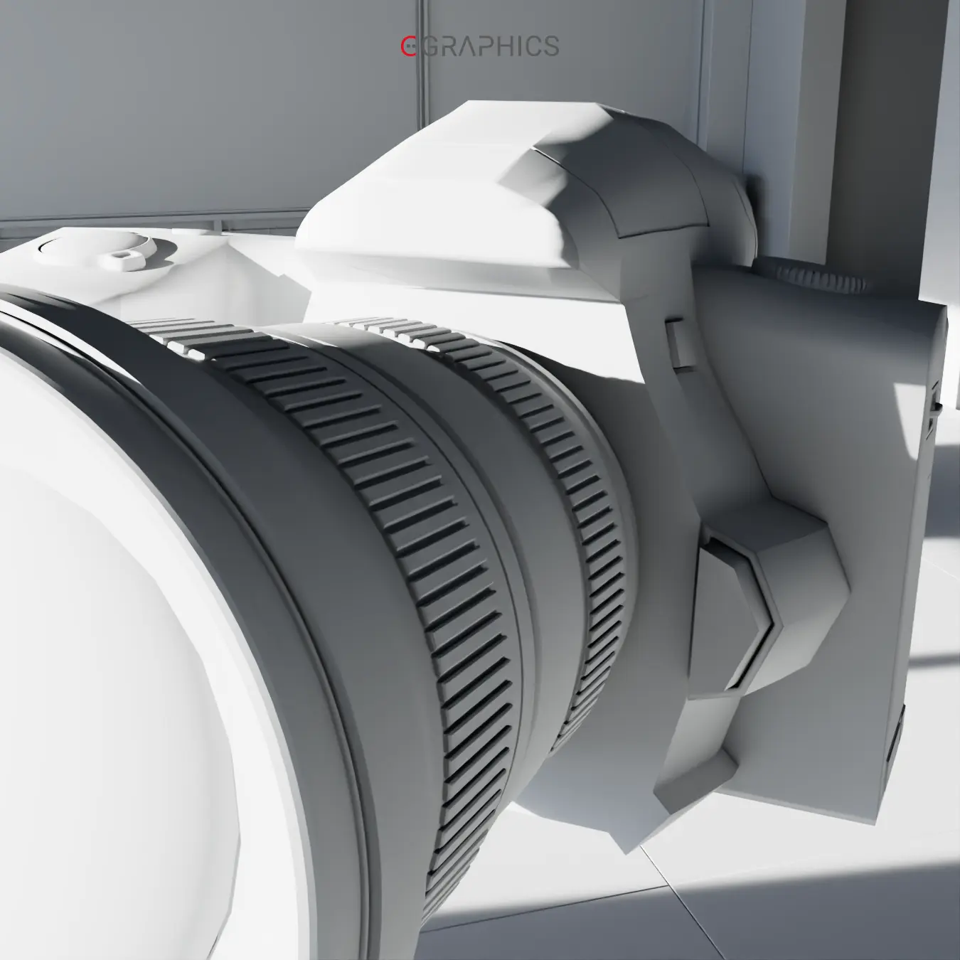 Modélisation 3D blanche vue de dessus sans matériaux