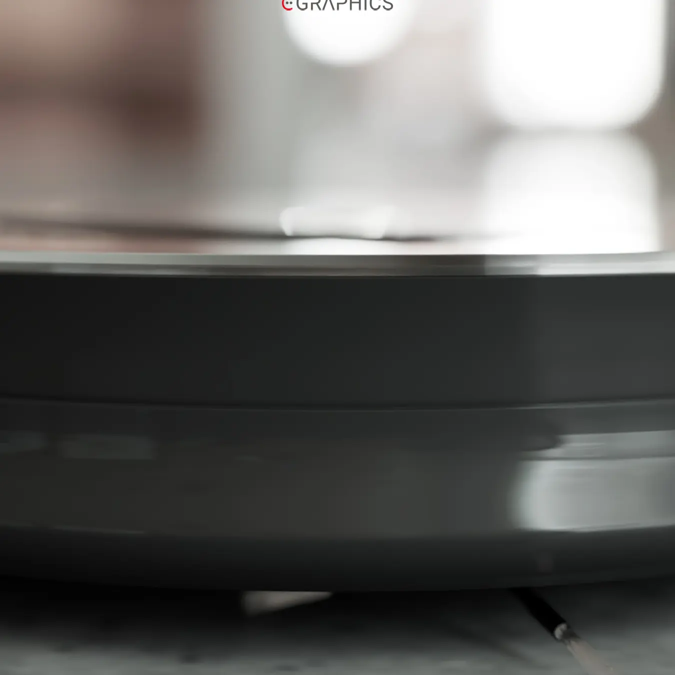 Aspirateur iRobot noir brillant en rendu 3D
