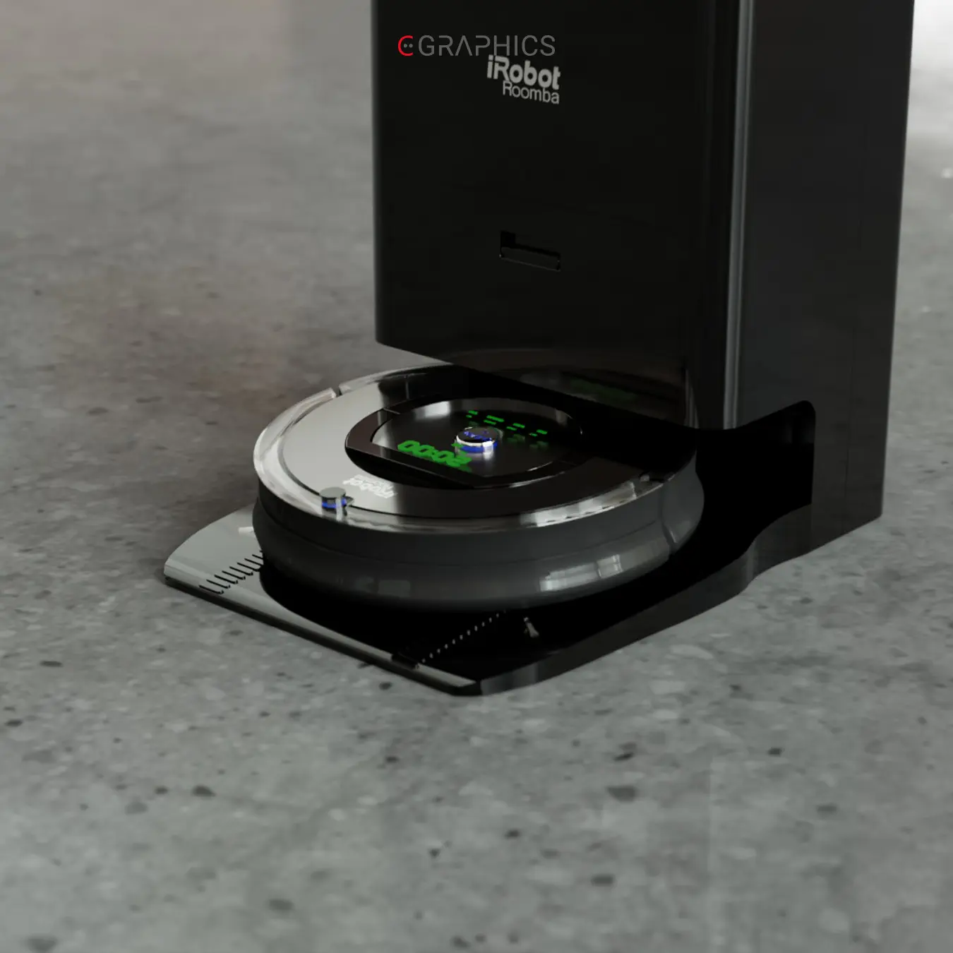 Base de chargement iRobot Roomba avec reflets