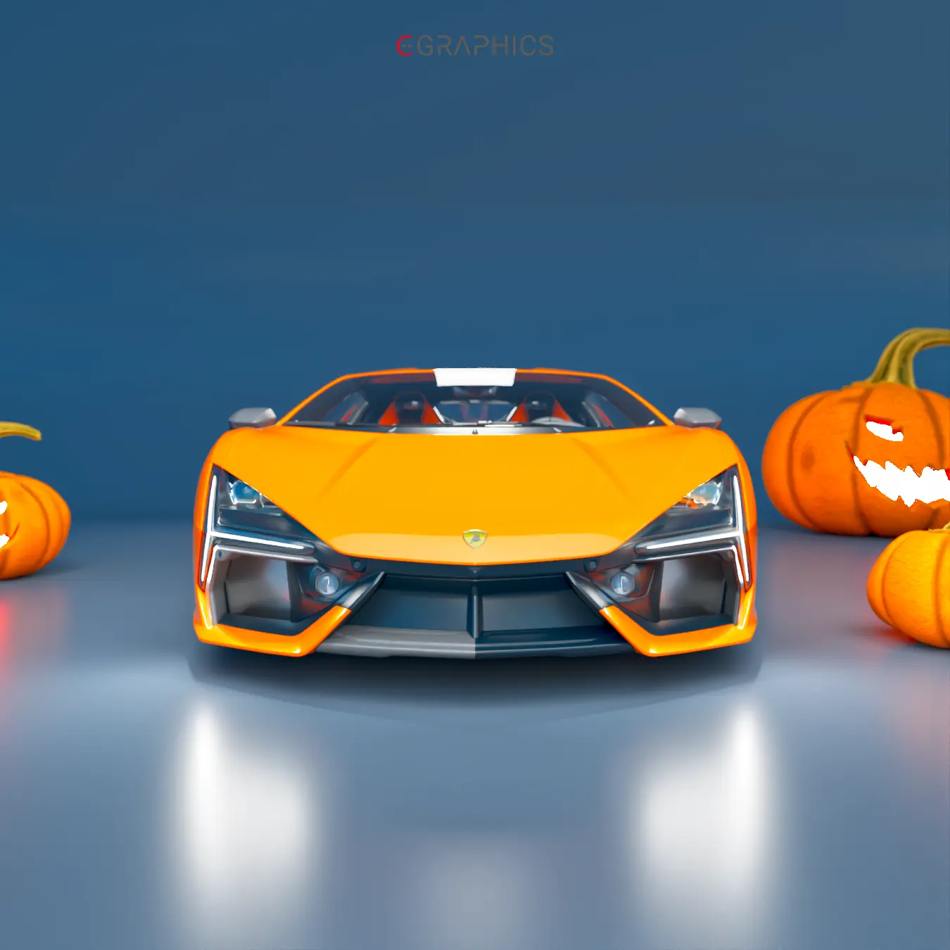 Face avant Lamborghini Revuelto éclairage studio 3D.